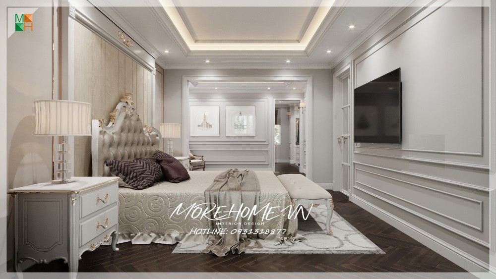 *Thiết Kế Biệt Thự Gleximco: Không Gian Nội Thất Gỗ Óc Chó Tân Cổ Điển Đầy Ấn Tượng