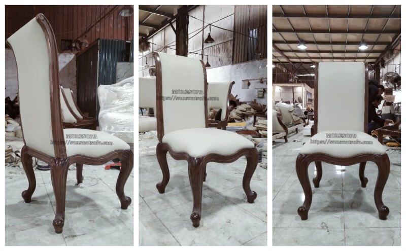 Khách hàng đã đặt sản xuất nhiều sản phẩm ghế ăn gỗ óc chó bọc da đẹp trong năm 2020.
