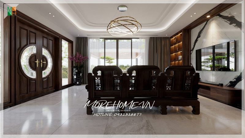 . Phòng khách được thiết kế theo phong cách hiện đại và cung cấp đầy đủ tiện nghi cho người sử dụng hằng ngày một cách thoải mái.