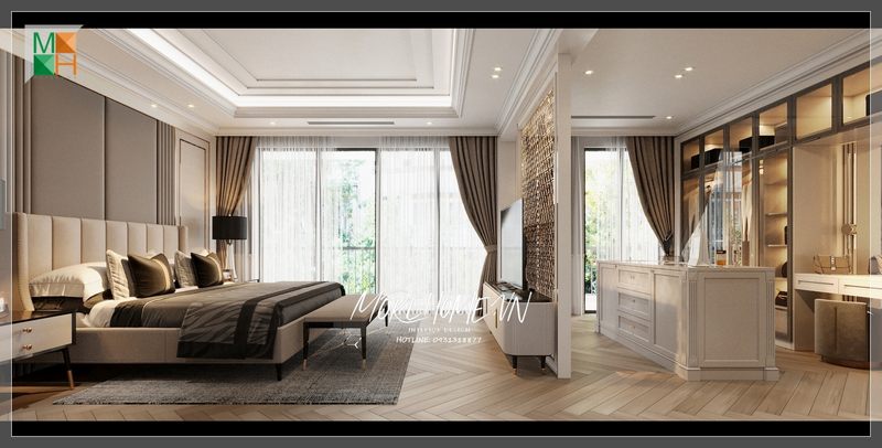 Mẫu thiết kế phòng ngủ master theo phong cách hiện đại luxury được áp dụng cho các căn hộ, nhà phố và biệt thự cao cấp.
